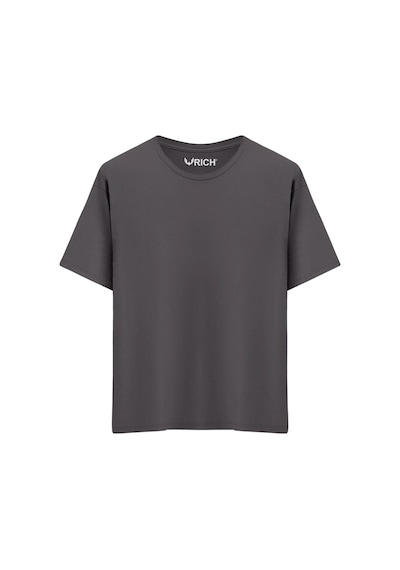 Rich Erkek 4 Lü Paket %100 Pamuk Oversize Tişört Basic Bisiklet Yaka Kısa Kollu T-shirt SIYAH