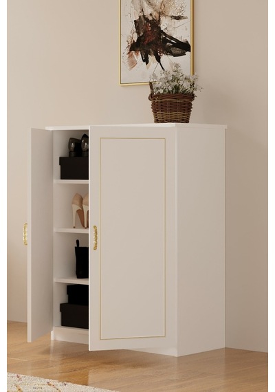 Rabi Mobilya Gold Country Ayakkabılık Beyaz