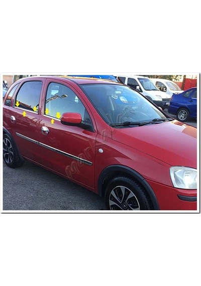 Db Chrome Opel Corsa C Cam Çıtası Nikelajı 2000-2006 4 Parça P.çe