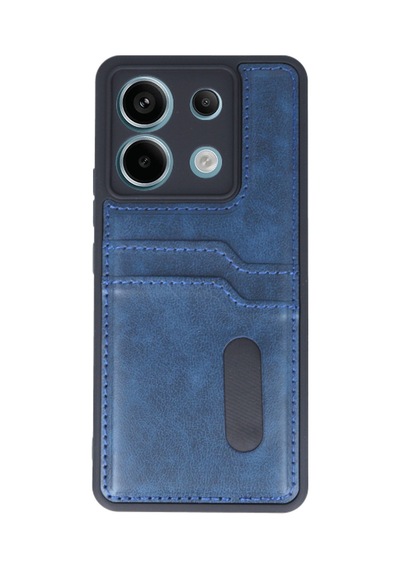 Xiaomi Redmi Note 13 Pro 5g Uyumlu Deri Kartvizitli Kartlıklı Premium Telefon Kılıfı Kapak Lacivert