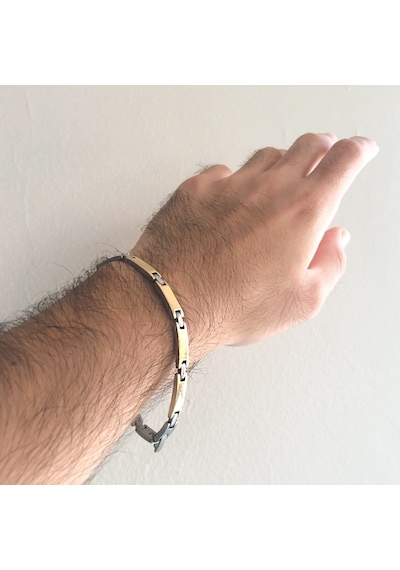 Ferizz Altın Kaplama Erkek Bileklik Eblk-349 Gold