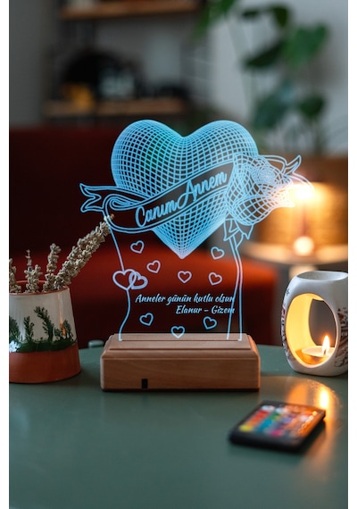 Kişiye Özel Anneler Günü Hediyesi 3D Led Lamba