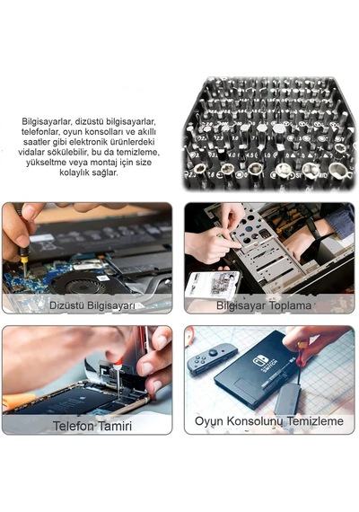 Süper Hassas Tornavida Seti 115 Parça Çok Amaçlı Krom Vanadyum