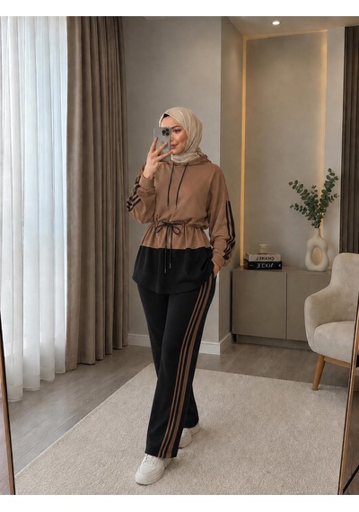 Ceylin Modaaa Kadın 2li Takım Acı Kahverengi