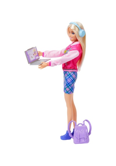 Barbie Çıkarılabilir Kıyafetler Giyen Sarı Saçlı Barbie Okulumu Seviyorum Bebek Ve Sırt Çantasıyla Dizüstü Bilgisayar Gibi 7 Parçadan Oluşan Oyuncak Seti, Hrg84 99458998