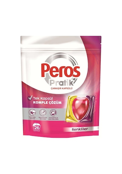 Peros Pratik Matik Çamaşır Deterjanı Kapsülü - Tableti 104 Adet Renkliler 4pk 26 420 G