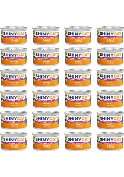Gimcat Shiny Cat Jöle İçersinde Kısırlaştırılmış Tavuklu Yetişkin Kedi Konservesi 24 x 70 G