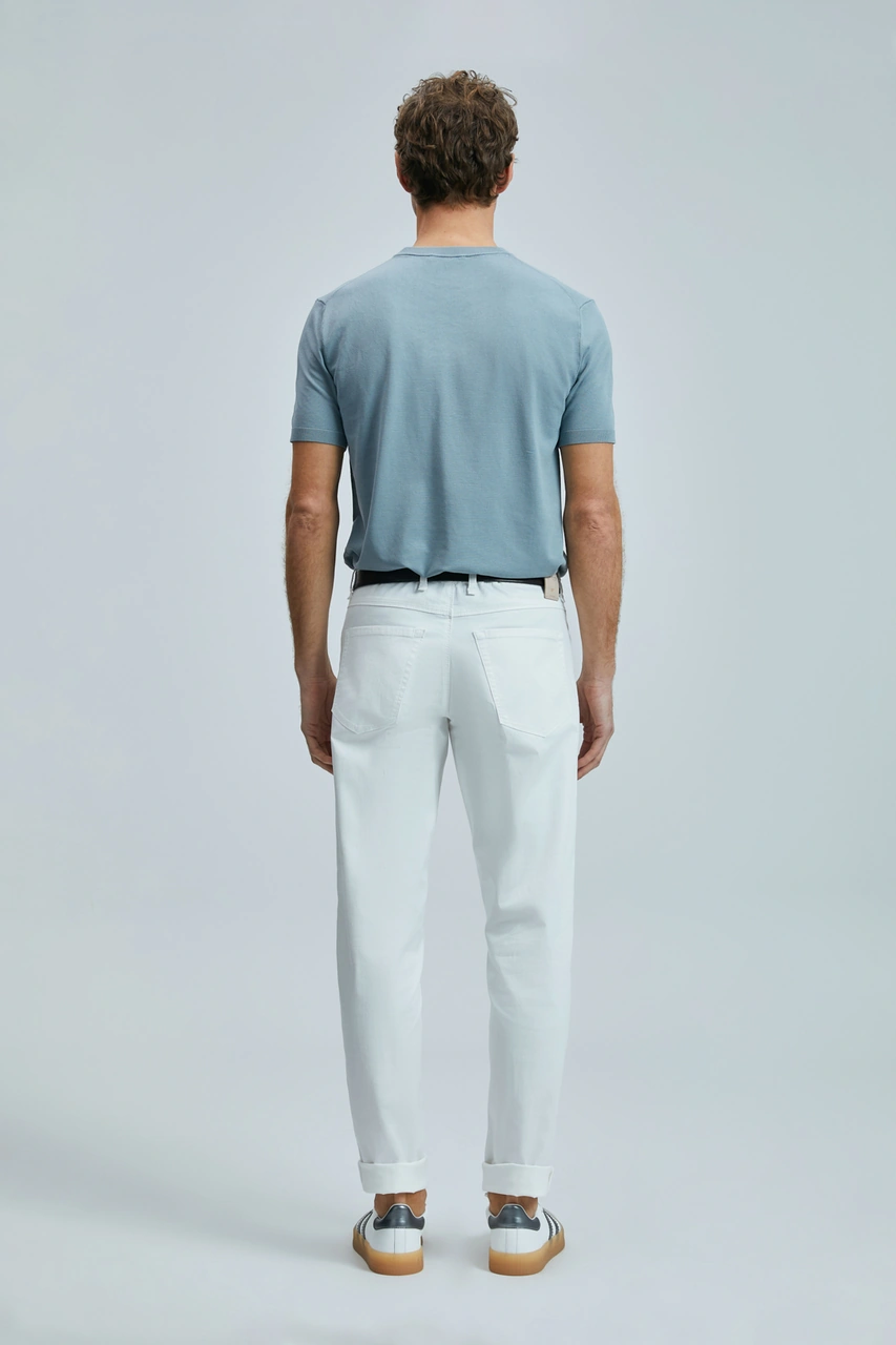Lufian Helt Spor 5 Cep Erkek Pantolon Slim Fit Beyaz Beyaz 111190347100500 Beyaz