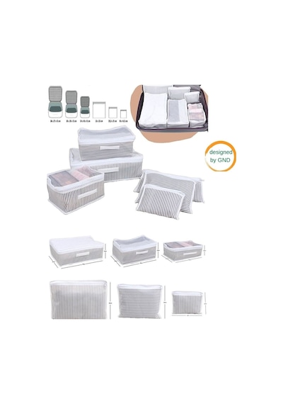 Babylondy 6'lı Valiz Düzenleyici Set- Çizgili Gri