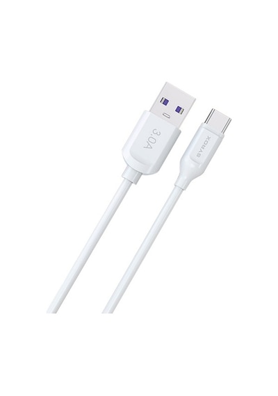 Syrox C110 Type-C Hızlı Şarj Ve Data Kablosu 1Mt 3.0A 18W Beyaz