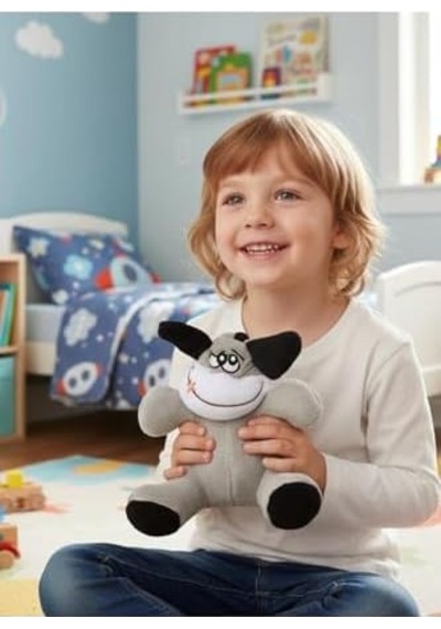 Atakids Sevimli Peluş Eşek Oyun Arkadaşı, 25 Cm, Gri, Unisex 000 Açık Krem