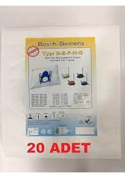 Bosch Uyumlu Bsg 6B111 Logo Süpürge Toz Torbası (20 Adet
