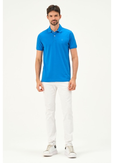 Classıc Pamuk Regular Comfort Erkek Polo Yaka Tişört Kobalt Mavi