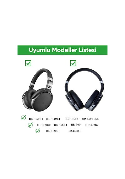 Sennheiser İle Uyumlu Kulaklık Pedi Hd 4.50bt - Hd 4.50btnc - Hd 4.50se - Hd 4.40bt - Hd 4.30g