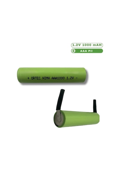 1.2v 1000mah Ni-mh Aaa İnce Şarj Edilebilir Kalem Pili Puntalı