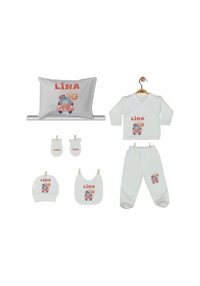 Pia Baby Gl 2206 İsme Özel Yastık Zıbın Set Krem