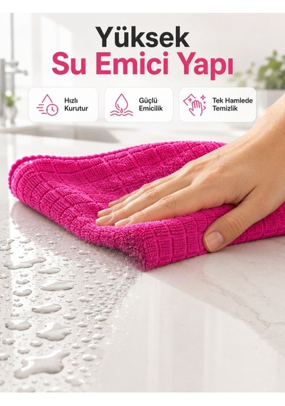 Mikrofiber Temizlik Bezi Cam, Ayna, Mobilya Ve Tezgah İçin