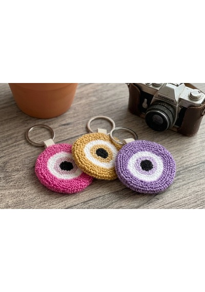Punch Nakışı Anahtarlık Handmade Çok Renkli