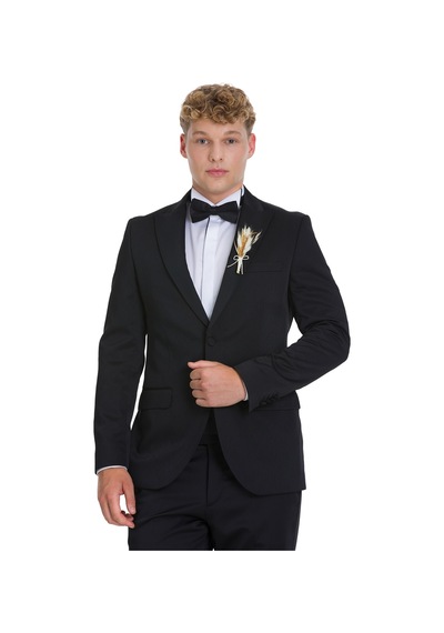 Hatemoğlu Siyah Slim Fit Çıkma Sivri Yaka Klasik Damatlık 34558 Siyah