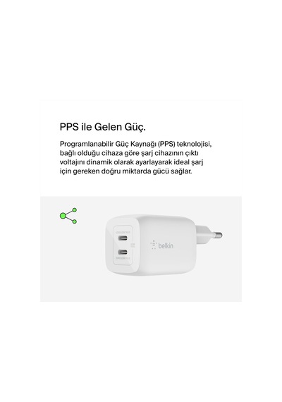 Belkin Şarj Bölümü Usb-c Gan 65wşarj Bölümü Usb-c Gan 65w