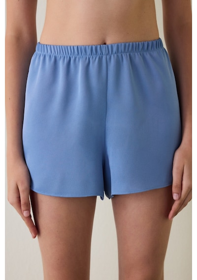 Penti Mavi Luna Dantelli Saten Şort Pijama Altı