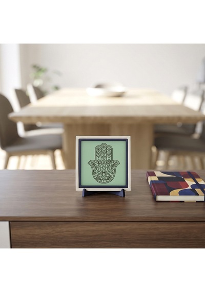 Modern Hamsa Silüetli Masaüstü Aksesuarı, Sevdikleriniz İçin Anlamlı Ve Şık Hediye 10x10 Cm