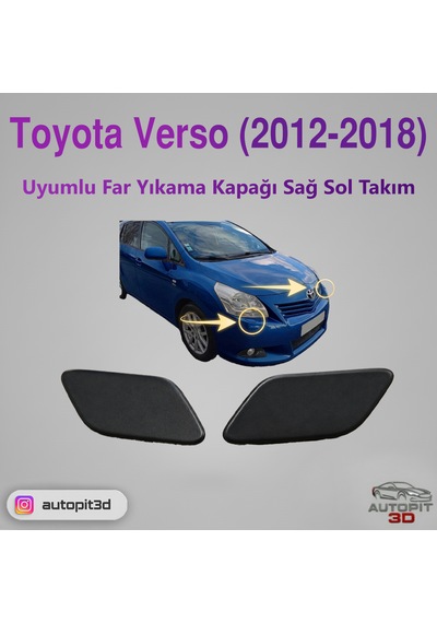 Toyota Verso 2012-2018 Uyumlu Far Yıkama Kapağı Takımı Sağ + Sol