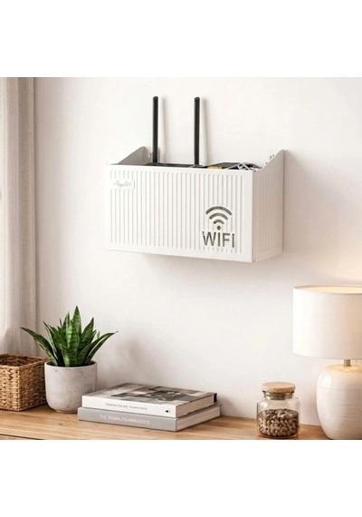 Duvar Tipi Wi-fi Modem Saklama Kutusu Beyaz Kablo Düzenleyici Router Raf Organizer Renkli