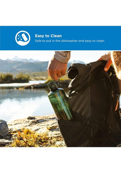 Sustain Tritan Bpa İçermeyen Su Şişesi,%50 Plastik Atık, 32 Oz, Dar Ağız, Yeşim Taşı