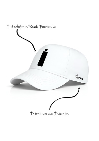 Ogc İ Harfi Unisex Şapka Beyaz