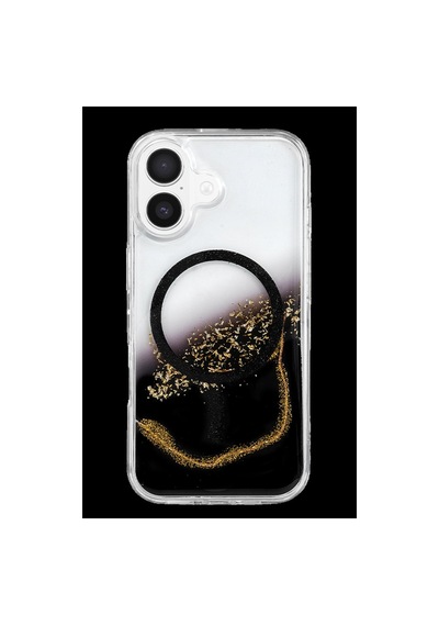 Onegif Apple Uyumlu iPhone 16 Lotus Simli Magsafe Kapak - Siyah
