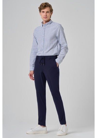 Morven Erkek Lacivert Örme Trend İpli Slim Fit Jogger Pantolon 26ms003004200 Lacivert