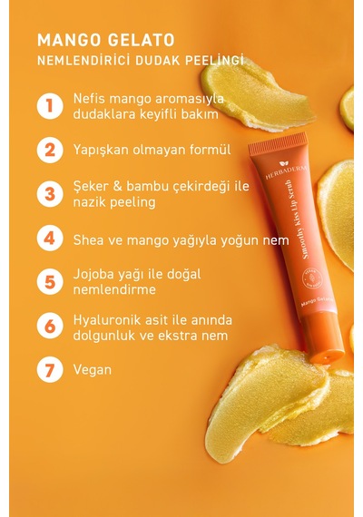 Herbaderm Smoothy Kıss Lıp Serub Mango Gelato