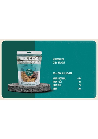 Baffs Naturals Dana Ciğer Bisküvi Köpek Ödül Maması 100 G