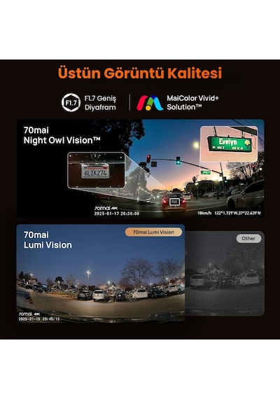 70mai T800-41 Ön Kamera + İç Kamera + RC41 Arka Kamera