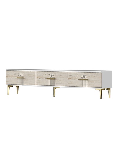 Tsa1815bt - İda Tsa180 Tv Stand, Tv Sehpası Ve Tv Ünitesi Beyaz - Traverten 180cm