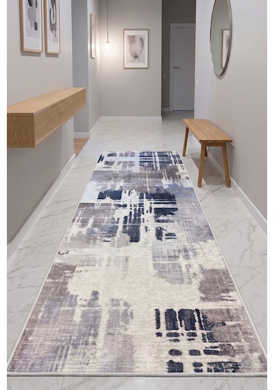 Nappe Makinede Yıkanabilir Kaymaz Taban Leke Tutmaz Dijital Yolluk Mutfak Ve Salon Halısı Çok Renkli