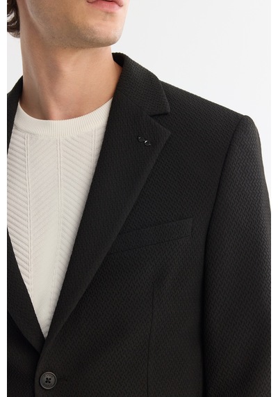 Avva Erkek Siyah Mono Yaka Bi-stretch Blazer Comfort Slim Fit Ceket A42y4011 Avva Erkek Siyah Mono Yaka Bi-stretch Blazer Comfort Slim Fit Ceket A42y4011