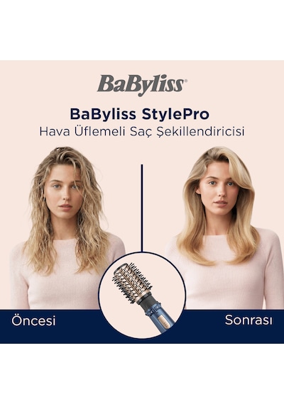 Babyliss AS965E Stylepro 1000 W Döner Başlıklı Hava Üflemeli Saç Şekillendirme Seti