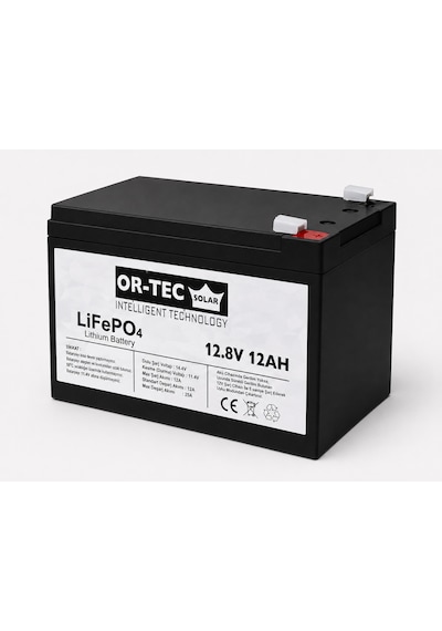 OR-TEC 12.8V 12Ah LiFePO4 Akülü Araba - UPS Aküsü