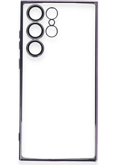 Samsung Uyumlu Galaxy S24 Ultra Kılıf Kamera Korumalı Lensli Silikon Siyah