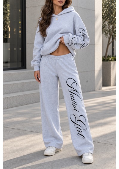 Macklin Unisex Kadın Erkek Martini Girl Kol Paça Baskılı Oversize 3 İplik Kapüşonlu Sweatshirt Ve Baggy Eşofman Altı Gri Melanj Macklin Unisex Kadın Erkek Martini Girl Kol Paça Baskılı Oversize 3 İplik Kapüşonlu Sweatshirt Ve Baggy Eşofman Altı Gri Melanj
