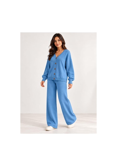 Velora Grup Triko 2'li Takım Oversize Mavi - 938221605 Mavi