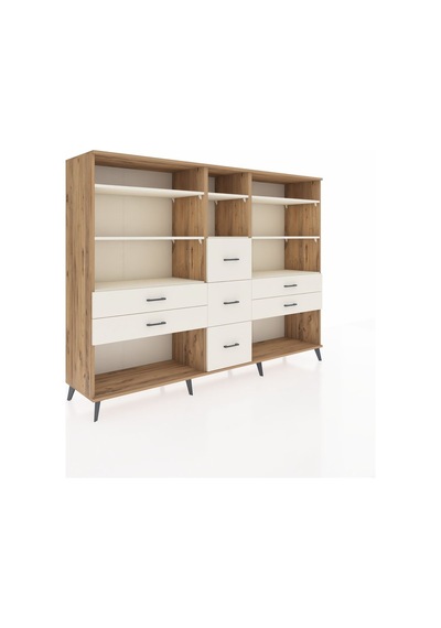 Hyperion Dolap 8 Raflı 7 Çekmeceli 220x44x163 Çam-aytaşı Çam-aytaşı