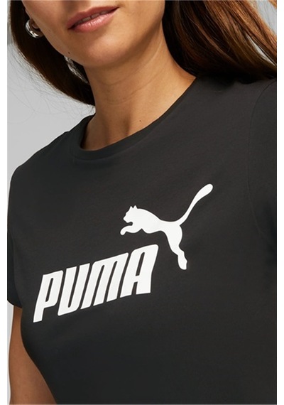 Puma Ess Logo Tee Kadın Siyah T-shirt 586774-01