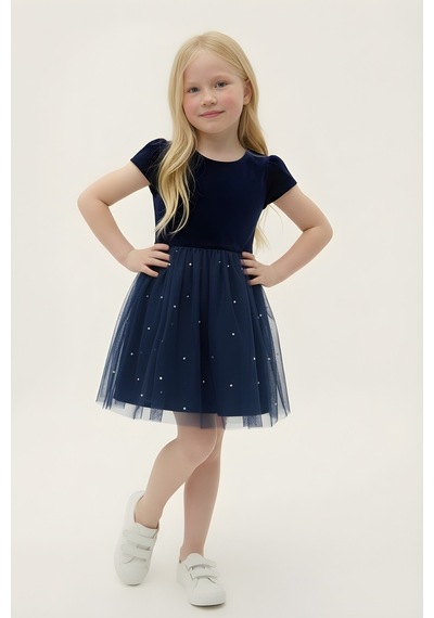 Fesshera Kids Kız Çocuk Elbise Özel Gün Ve Parti Elbisesi Prenses Model Sırt Detaylı Fiyonklu Abiye Lacivert Fesshera Kids Kız Çocuk Elbise Özel Gün Ve Parti Elbisesi Prenses Model Sırt Detaylı Fiyonklu Abiye Lacivert
