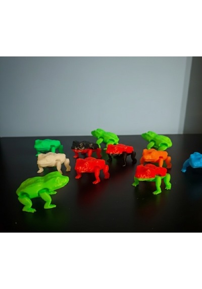 5'li Zıplayan Kurbağa Oyuncak Seti 3d Baskı Pla Karışık Renk Eğlenceli Oyun