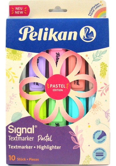 Pelikan Signal Textmarker 10 Lu Pastel Renkler Fosforlu Kalem Set Çok Renkli