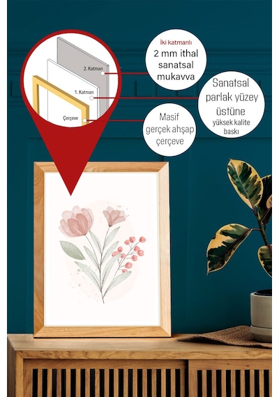 Artavessa Gerçek Ahşap Çerçeveli 3 Parça 3D Poster Tablo Seti - 3DARTSOHOSET100