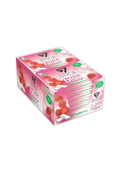 7stıck Sekersız Strawberry Aromalı Blıster Sakız 9 Pcs 12adet